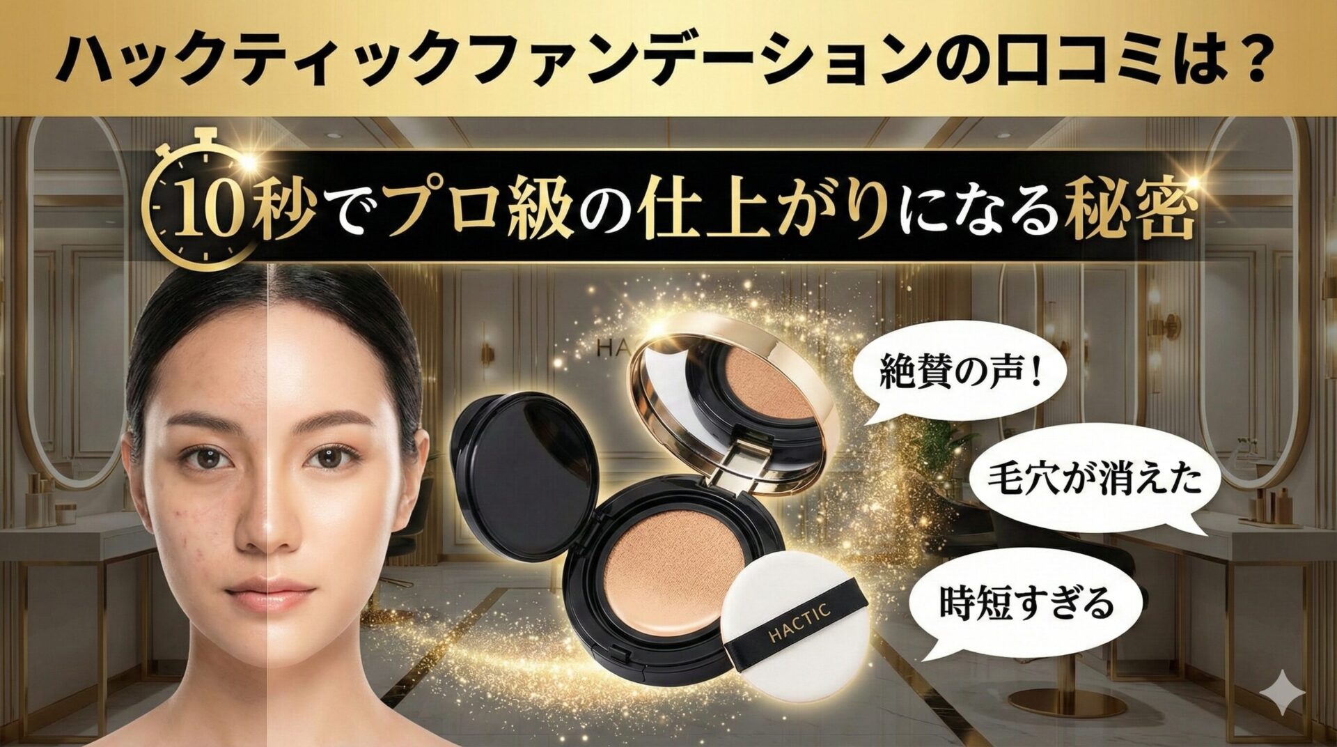 ハックティックファンデーションの口コミは？10秒でプロ級の仕上がりになる秘密