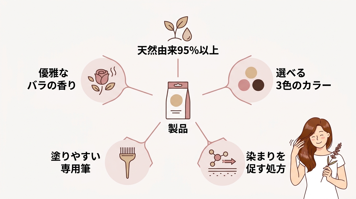 hana オーガニック 白髪染めの製品特徴を解説