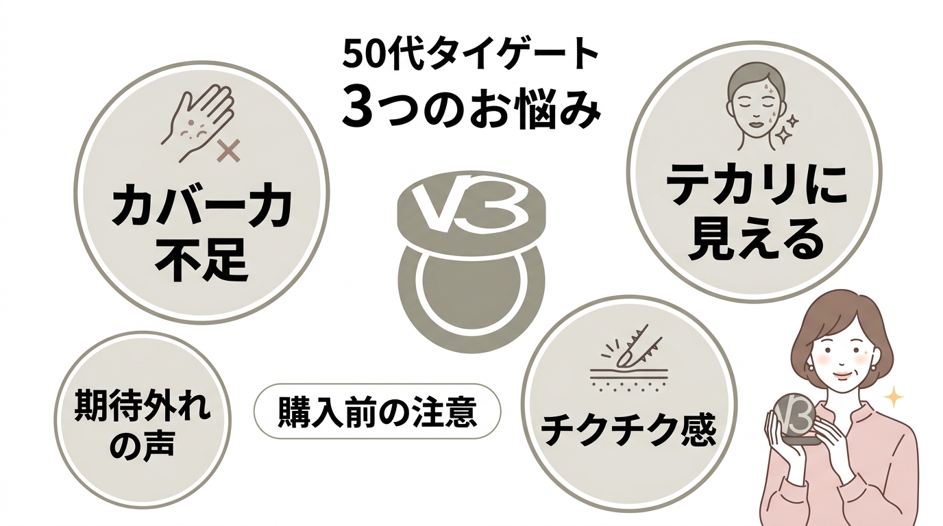 v3 ファンデーション 50 代の悪い口コミ