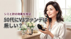 v3ファンデーションの口コミは50代に厳しい？シミのカバー力と針の効果を検証
