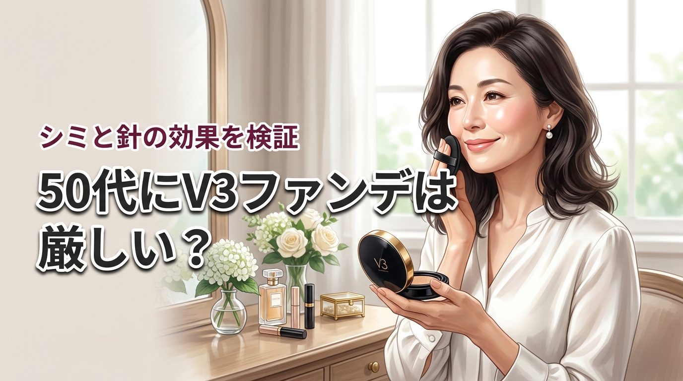 v3ファンデーションの口コミは50代に厳しい？シミのカバー力と針の効果を検証