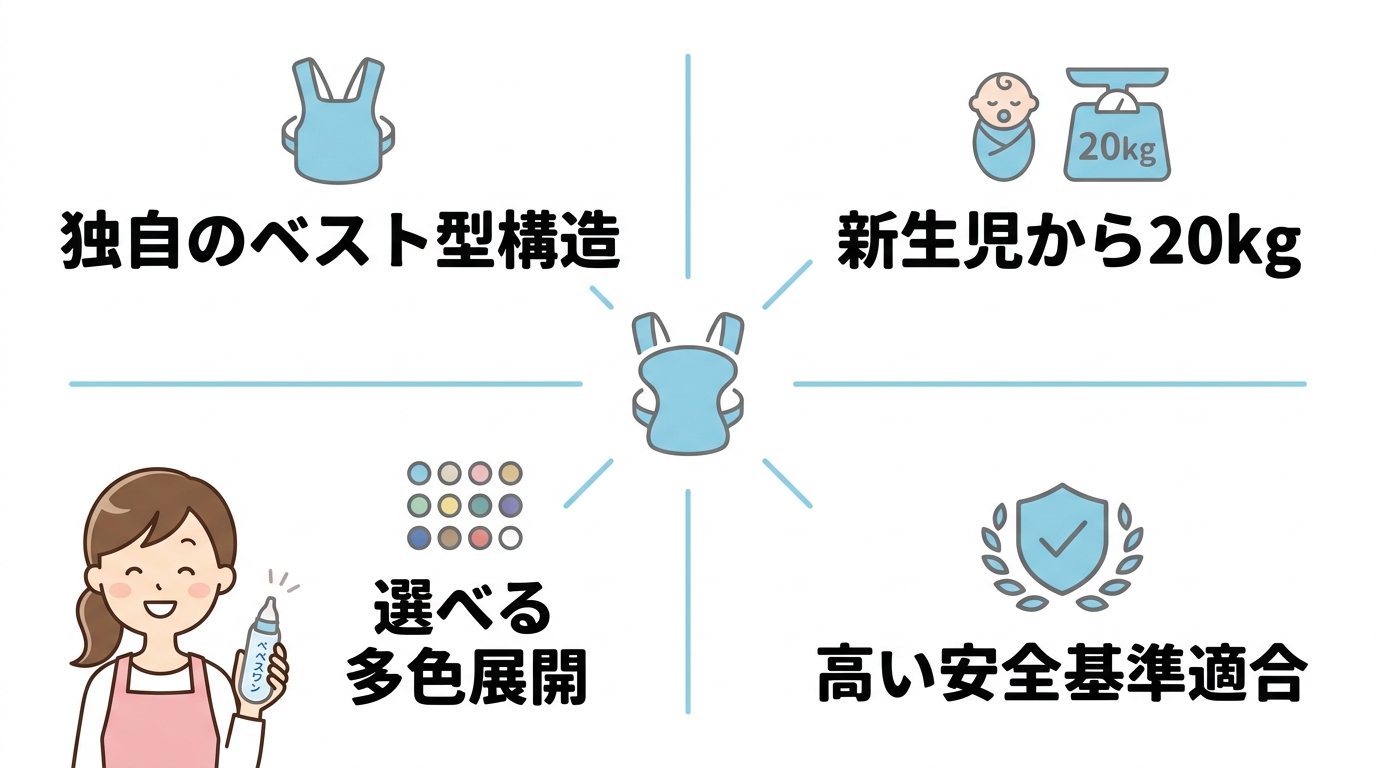 べべスワン抱っこ紐の基本性能と特徴